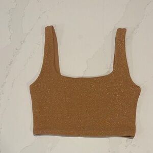Babaton Glittering Brown Crop Top Size Small